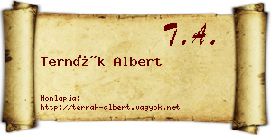 Ternák Albert névjegykártya