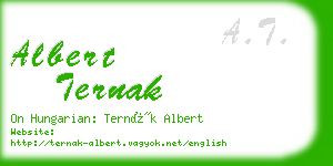 albert ternak business card